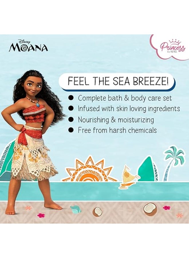 Renee Princess By RENEE Disney Moana Bath & Body Care Combo Set of 4 - Shampoo, Body Wash, Face Wash & Lotion Each 50ml l Soothing, Nourishing l Cruelty-Free l For Pre-Teen Girls - Image 3